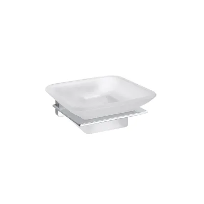 Brillantbad BIKI Seifenablage mit Glasschale Chrom poliert Glas 100x40x110 mm für Bad & Küche >> zum Bohren
