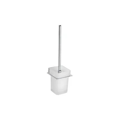 Brillantbad BIKI WC-Bürstengarnitur Chrom Glas poliert 105x375x135 mm für Bad & WC >> zum Bohren