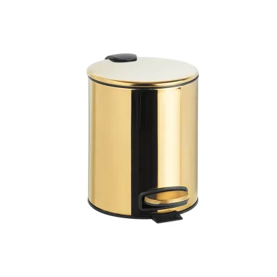 Brillantbad BILLO Abfalleimer Edelstahl Gold poliert 260x205x265 mm, 3 Ltr für Bad & Küche >> Freistehend anwendbar