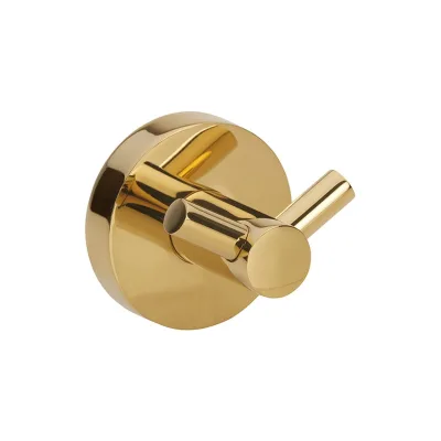 Brillantbad BILLO Doppelkleiderhaken Messing Gold poliert 50x55x55 mm für Bad & Küche >> zum Bohren oder Kleben*
