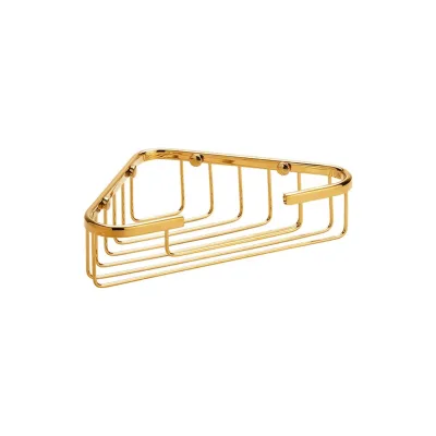 Brillantbad BILLO Eckseifenkorb Messing Gold poliert 155x250x60 mm für Bad & WC >> zum Bohren