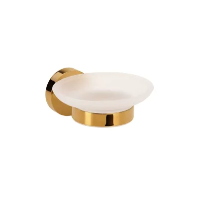 Brillantbad BILLO Seifenablage Messing Gold poliert Milchglas 129x110x55 mm für Bad & Küche >> zum Bohren oder Kleben*