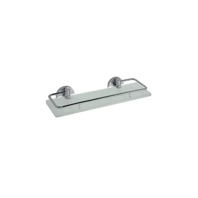 Brillantbad BOMEGA Glasablage Messing Chrom poliert Milchglas 300x55x130 mm für Bad & Küche >> zum Bohren