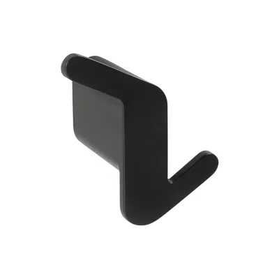 Brillantbad BORGANIC BLACK Doppelkleiderhaken Links Edelstahl Zink Schwarz 39x68x58 mm für Bad & Küche >> zum Bohren
