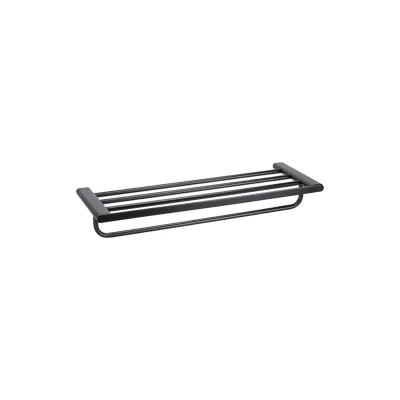 Brillantbad BORGANIC BLACK Handtuchablage Edelstahl Schwarz 214x640x95 mm für Bad & WC >> zum Bohren