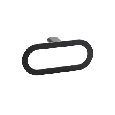 Brillantbad BORGANIC BLACK Handtuchring Edelstahl Schwarz 59x250x110 mm für Bad & Küche >> zum Bohren
