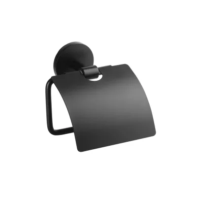 Brillantbad BOX Papierrollenhalter mit Deckel Zink Schwarz 59x138x135 mm für Bad & WC >> zum Bohren