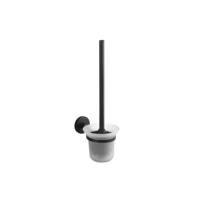 Brillantbad BOX WC-Bürstengarnitur Zink Milchglas Schwarz 150x113x385 mm für Bad & WC >> zum Bohren
