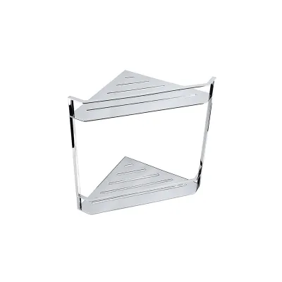 Brillantbad BYTRO Doppeleckseifenkorb Edelstahl Chrom poliert 205x340x365 mm für Bad & WC >> zum Bohren