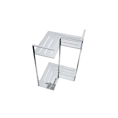 Brillantbad BYTRO Doppeleckseifenkorb Edelstahl Chrom poliert 240x355x375 mm für Bad & WC >> zum Bohren