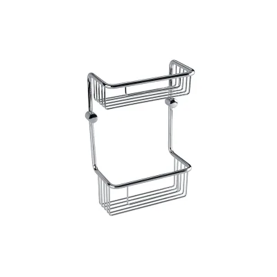 Brillantbad BYTRO Doppelseifenkorb Messing Chrom poliert 116x220x320 mm für Bad & WC >> zum Bohren