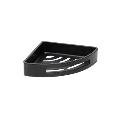 Brillantbad BYTRO Eckseifenkorb Edelstahl Kunststoff Schwarz 220x290x47 mm für Bad & WC >> zum Bohren
