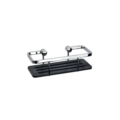Brillantbad BYTRO Seifenkorb Messing Acryl Schwarz Chrom 110x250x78 mm für Bad & WC >> zum Bohren