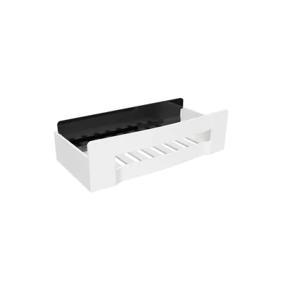 Brillantbad BYTRO Seifenkorb mit Spachtel Edelstahl Kunststoff Weiß 115x225x63 mm für Bad & Küche >> zum Bohren