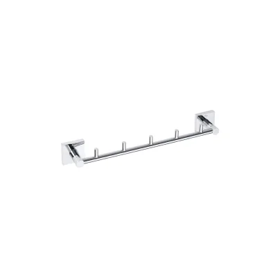 Brillantbad META Hakenleiste 5 Haken Messing Chrom 70x415x55 mm für Bad & Küche >> zum Bohren