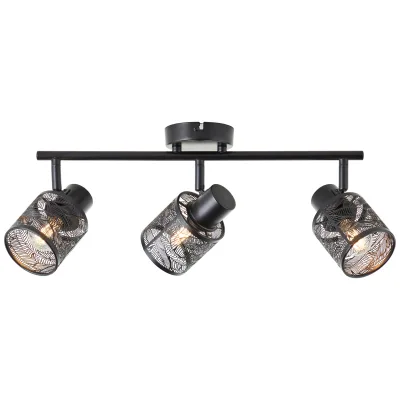 Brilliant Bano Spotrohr 3flg schwarz matt, Metall, 3x D45, E14, 40 W