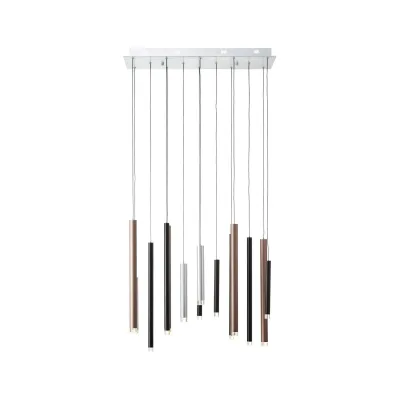 BRILLIANT Lampe Cembalo LED Pendelleuchte 14flg braun/Kaffee   14x 4W LED integriert, 293lm, 3000K   In 3 Stufen über Wandschalter dimmbar   In der Höhe einstellbar / Kabel kürzbar