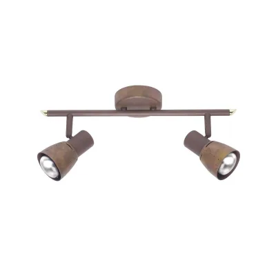 BRILLIANT Lampe Lava Spotrohr 2flg altkupfer   2x R50, E14, 40W, geeignet für Reflektorlampen (nicht enthalten)   Köpfe schwenkbar