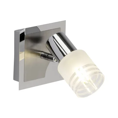 BRILLIANT Lampe Lea LED Wandspot eisen/chrom/weiß   1x LED-D45, E14, 4W LED-Tropfenlampe inklusive, (450lm, 2700K)   Energiesparend und langlebig durch LED-Einsatz