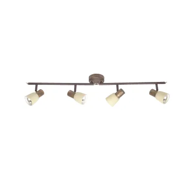 BRILLIANT Lampe Luca Spotrohr 4flg altkupfer/champagner   4x R50, E14, 40W, geeignet für Reflektorlampen (nicht enthalten)   Arme drehbar / Köpfe schwenkbar