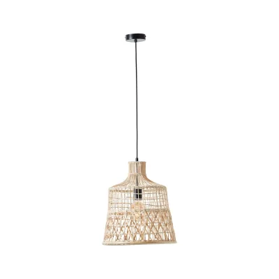 BRILLIANT Lampe, Newbury Pendelleuchte 35cm rattan, 1x A60, E27, 25W, Kabel kürzbar / in der Höhe einstellbar