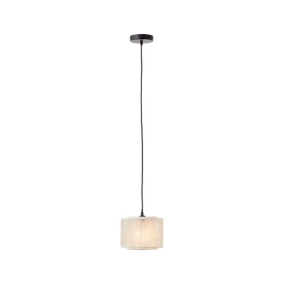 BRILLIANT Lampe, Odar Pendelleuchte 22cm schwarz/beige, 1x A60, E27, 42W, Kabel kürzbar / in der Höhe einstellbar