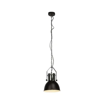 BRILLIANT Lampe Salford Pendelleuchte 23cm schwarz/chrom   1x A60, E27, 60W, geeignet für Normallampen (nicht enthalten)   Kette ist kürzbar