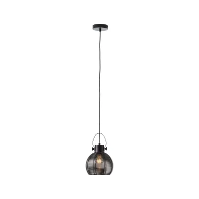 BRILLIANT Lampe Sambo Pendelleuchte 20cm schwarz   1x A60, E27, 60W, geeignet für Normallampen (nicht enthalten)   In der Höhe einstellbar / Kabel kürzbar