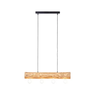 BRILLIANT Lampe, Trabo Pendelleuchte 4flg eiche geölt, 4x A60, E27, 25W, Holz aus nachhaltiger Waldwirtschaft (FSC)