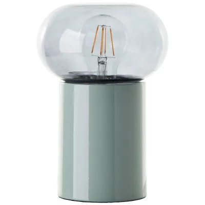 Brilliant Tischleuchte Knut mit Rauchglas, 22 cm Höhe, E27, grün