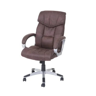 Bürostuhl MCW-A71, Chefsessel Drehstuhl Schreibtischstuhl, Stoff/Textil, MVG ~ Wildleder-Optik vintage braun