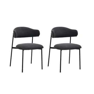 Mid.you Stuhl-Set Schwarz, Dunkelgrau 58x78x54.5 cm
