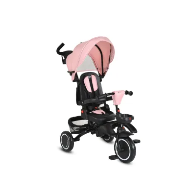 Byox Dreirad Cruz EVA-Reifen klappbar Körbe 360 drehbar Getränkehalter Fußstütze rosa