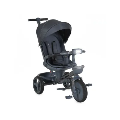 Byox Dreirad Fusion Lux Musik Scheinwerfer PU-Reifen Hinterradbremsen Korb Gurt dunkelgrau