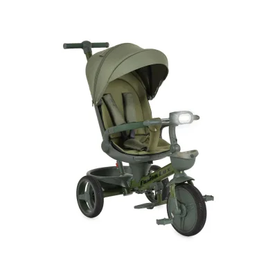 Byox Dreirad Fusion Lux Musik Scheinwerfer PU-Reifen Hinterradbremsen Korb Gurt grün
