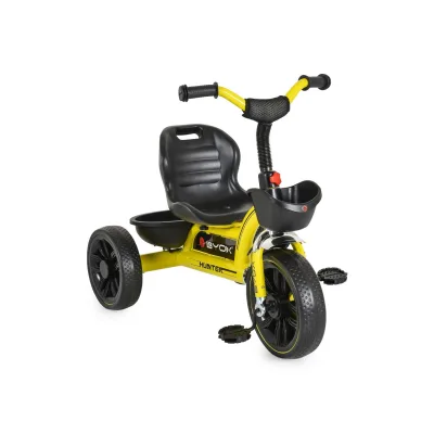 Byox Dreirad Hunter EVA-Reifen, verstellbarer Sitz, Korb, ergonomische Griffe gelb