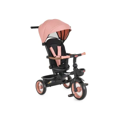 Byox Dreirad Jasper EVA-Reifen klappbar, Sitz drehbar, Hinterradbremse, Körbe rosa