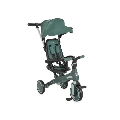 Byox Dreirad, Tricycle Juno 4 in 1 Laufrad Schiebegriff Sitzdrehung Sonnendach grün