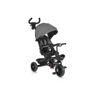 Byox Dreirad, Tricycle Summer, Fußstütze klappbar, Musik, Becherhalter, Körbe grau