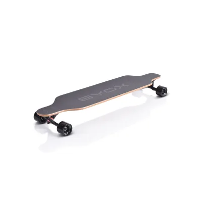 Byox Kinder Skateboard Longboard 41 Zoll, PU Rollen, ABEC-11, Gurt, bis 100 kg schwarz