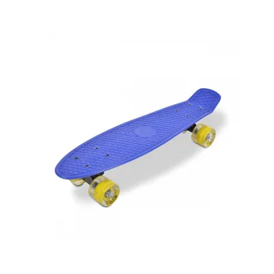 Byox Kinder Skateboard Spice LED 22 Zoll, Aluminium Achse, 80A 45mm, ABEC-7 dunkelblau