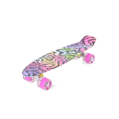Byox Kinder Skateboard Stars 22 Zoll LED, 85A PU Rollen, ABEC 7, bis 85 kg pink