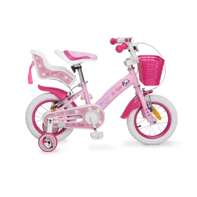 Byox Kinderfahrrad 12 Zoll Puppy, Stützräder, Frontkorb, Puppensitz ab 3 Jahre