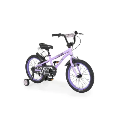 Byox Kinderfahrrad 18 Zoll Pixi, Klingel, Reflektoren, Stützräder, ab 5 Jahre violett