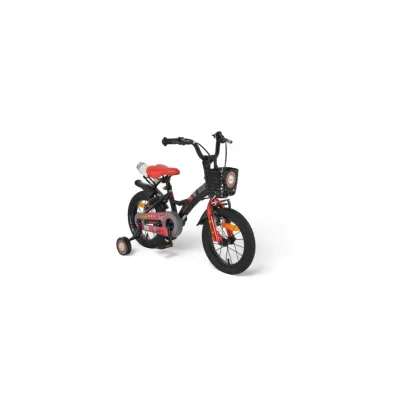 Byox Kinderfahrrad Robo 14 Zoll, Stützräder, Frontkorb, Getränkehalter, Klingel schwarz