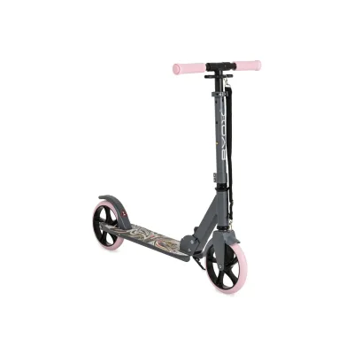 Byox Kinderroller Flurry klappbar, Seitenständer, höhenverstellbar, PU-Räder rosa