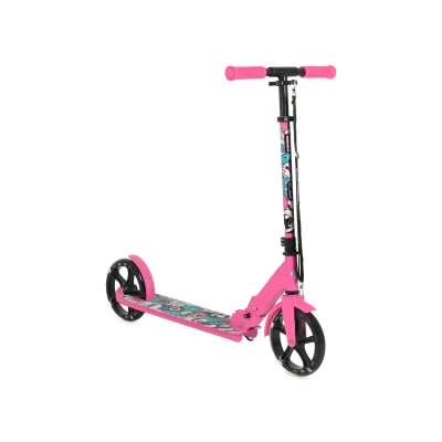 Byox Kinderroller Monster klappbar PU-Räder LED ABEC-7 Ständer bis 100 kg rosa