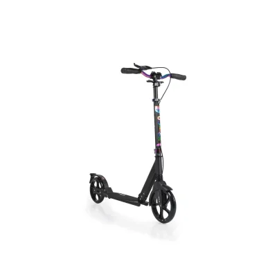 Byox Kinderroller Quick klappbar, Handbremse, Seitenständer, LED-Scheinwerfer schwarz