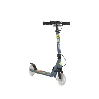 Byox Kinderroller Snazzy faltbar Hinterradbremse Seitenständer LED-Räder 100 kg grau