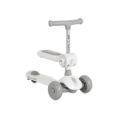 Byox Kinderroller StreetPro 2in1 Laufrad PU-Rollen Musik Licht höhenverstellbar grau